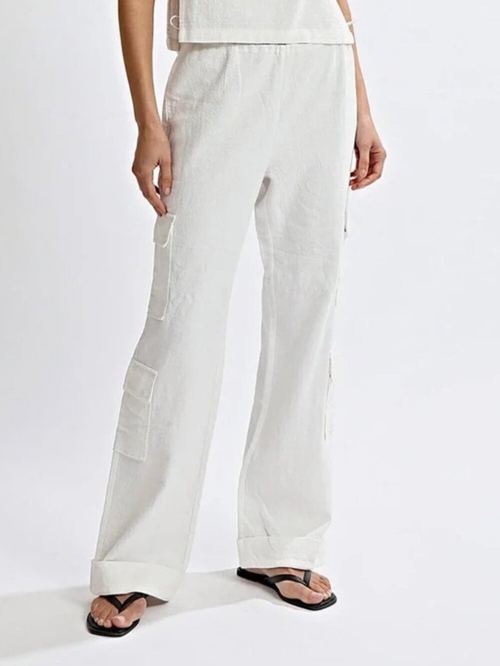 One Mile - Evie Trousers Off White Cropped Size 2